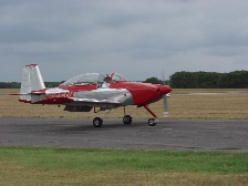 Stu taxiing back after first flight.